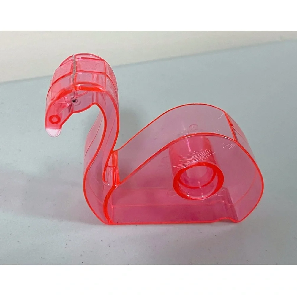 Pink Neon Flamingo Tape Dispenser Office School Supplies 🦩✨ #flamingo #office - Picture 2 of 3